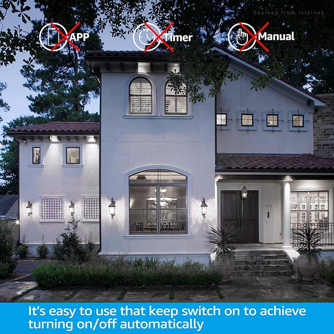 TORCHSTAR Dusk to Dawn Light Bulbs Outdoor, Sensor A19 LED Light Bulb, Auto on/Off Photocell Automatic for Outdoor Lighting, UL FCC DOE, 5000K, Pack of 4
