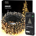 Brizled Smart String Lights, 65.61ft 200 LED Christmas Lights with APP & Voice Control, WiFi Christmas Fairy Light Warm White Music Sync Xmas Tree Lighting Green Wire for Home Xmas Tree Party Decor