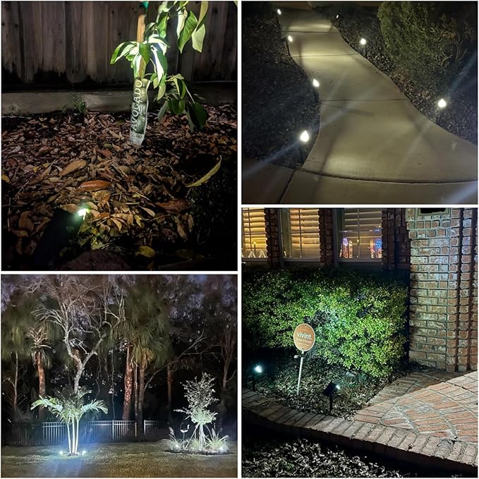 Solar Lights Outdoor Waterproof IP65, Solar Powered 76 LED 3 Lighting Modes Solar Spot Lights Outdoor for Yard Garden Landscape Pathway (Cool White, 6 Pack)