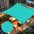 Artpuch Waterproof Sun Shade Sail, 10'x10' Turquoise Rectangular, UV Resistant Rain Canopy, Curved Edges Shade Cloth for Outdoor Patio, Deck, Yard