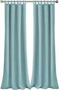 Elrene Home Fashions Matine Weatherproof Tab-Top Indoor/Outdoor Solid Color Curtain Panel for Porch, Pergola, Patio, Deck, 52”W x 95”L, Mineral