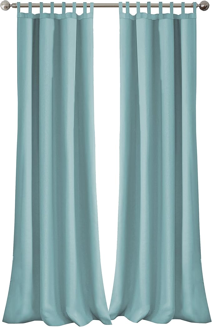 Elrene Home Fashions Matine Weatherproof Tab-Top Indoor/Outdoor Solid Color Curtain Panel for Porch, Pergola, Patio, Deck, 52”W x 95”L, Mineral