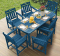 Ciokea HDPE Outdoor Dining Set, 7-Piece Patio Table and Chairs Set with Umbrella Hole, All-Weather Patio Dining Sets for 6, Durable Patio Furniture for Backyard, Garden, Lawn & Poolside, Navy Blue
