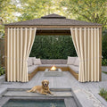 DIVA EN CAMINO DEC Waterproof Outdoor Curtain W105 x L84 - Grommet Top Sunlight Blocking Window Treatment Drapes Blackout Curtains for Home Bedroom Living Room Outdoor Patio Porch (Beige, 2 Panels)
