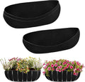 3PCS 24 Inch Planter Basket Liners Fabric Window Box Liners Felt Trough Planter Liner Replacement Black Flower Basket Liner Non-Woven Hanging Plant Liner for Planters Garden Fence - Avoid Bird Nesting