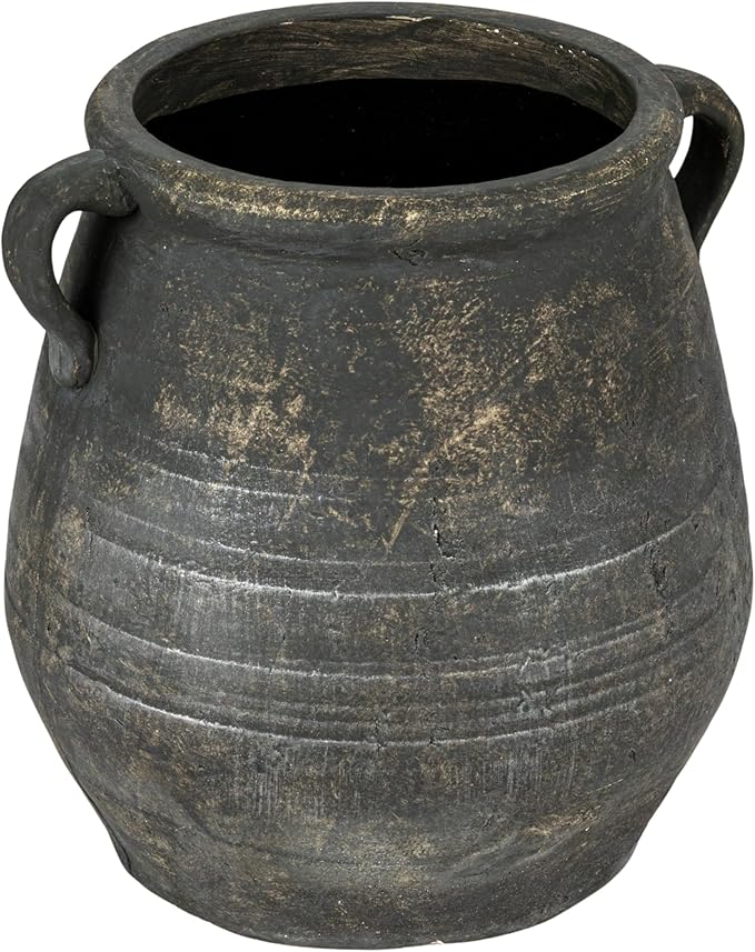 Creative Co-Op Whitewashed Terra-Cotta Urn, Grey