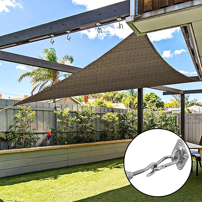 yofit 44 Pcs Shade Sail Hardware Kit, 6 Inch Outdoor Sun Sail Accessories, 304 Stainless Steel Turnbuckles & Brackets for Triangle/Rectangle Sails, Patio Canopy Installation Hardware Set Waterproof