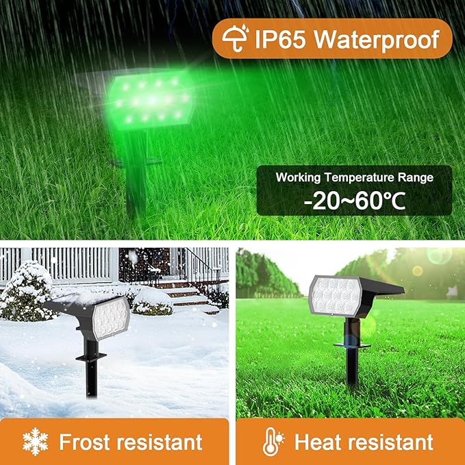 WELALO Solar Color Changing Spot Lights Outdoor, Waterproof Solar Halloween Lights, 7 Modes Multicolor RGB Landscape Spotlights for Garden Yard Driveway Lawn Patio Pathway Christmas Decorations 6 Pack