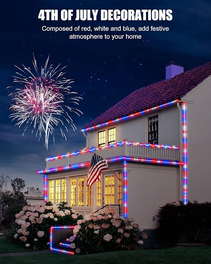 Minetom Color Changing Rope Lights Outdoor - Connectable 66ft 200 LED Outdoor String Lights with Remote, 18 Colors, Christmas Light for Bedroom Outside Patio Holiday Decoration