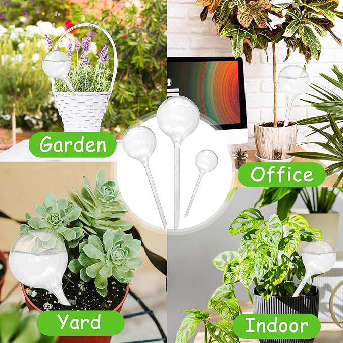 20 PCS Clear Plant Watering Globes,Plastic Watering Bulbs,Self Watering Planter,Flower Automatic Watering Device for Plants Indoor,Outdoor,Flowerpot,Home Garden(Large,Medium,Small)