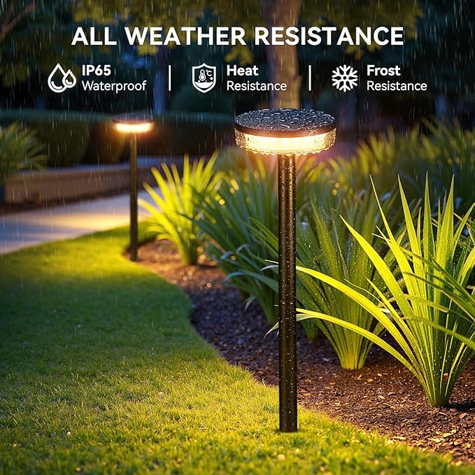 LETMY Solar Pathway Lights Outdoor, 2 Pack 2X Brighter Solar Lights Outdoor Waterproof, Taller Pathway Light with Larger Panel, Auto On/Off Up to 12Hrs Driveway Light for Yard Outside Patio Path Lawn