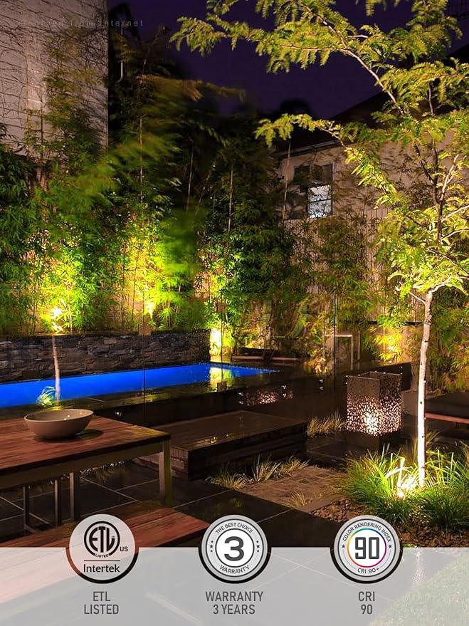 LEONLITE Dia. 4 Inch Well Lights Landscape LED In Ground, Shielded Top, 3000K Warm White, 12-24V AC/DC CRI90 Low Voltage Garden Landscaping, Black Aluminum Housing, Pack of 6