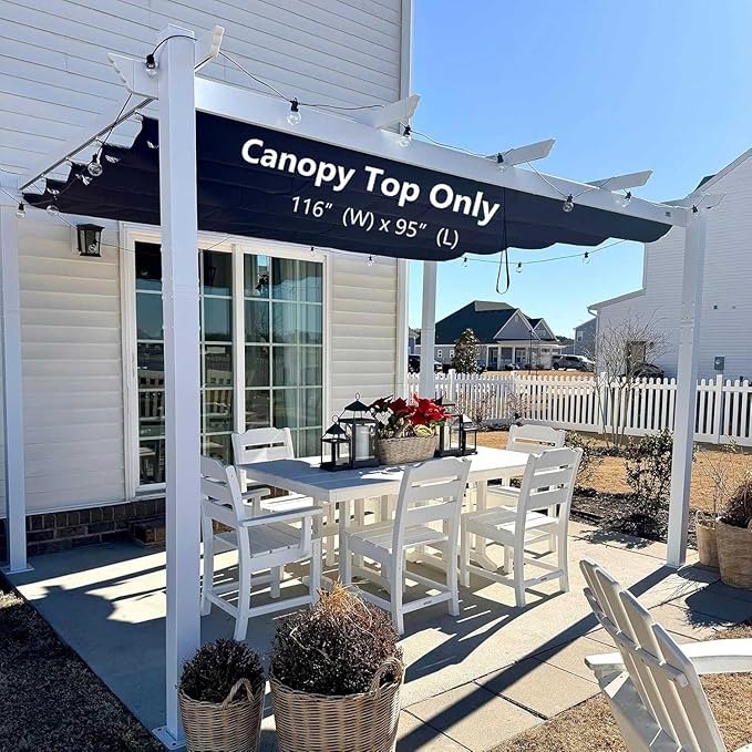 Pergola Shade Cover Replacement Canopy Top Compatible with 10 X 10 ft 6-Bar Pergola Frames - Navy Blue (Canopy Size 116" W x 95" L, Canopy Top Only)