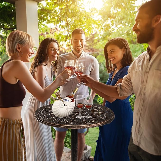 VINGLI 40" Outdoor Bar Table, High Top Table, Cast Aluminum Outdoor Pub Table 40-Inch Height, Round Bar Table Bistro Table for Patio, Cocktail, Bistro(28" Dia x 40 H)