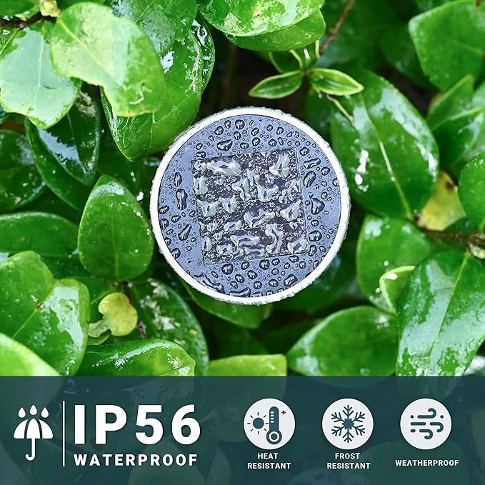 SOLPEX 24 Pack Solar Outdoor Lights Pathway, Stainless Steel Solar Lights Outdoor Waterproof,LED Landscape Lighting Solar Walkway Lights for Landscape/Patio/Lawn/Yard/Driveway-Warm White