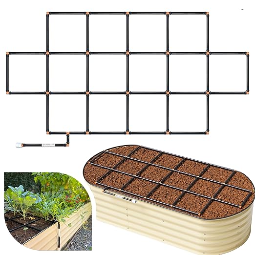 Garden Grid Watering System | Raised Garden Bed Drip Irrigation System – But Better | Pre-Assembled, Waters Every Plant Evenly, 2-Minute Setup | Square Foot Gardening Grid | US-Made (Cornerless, 3x6)