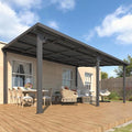 AECOJOY 12' x 16' Outdoor Hardtop Metal Gazebo for Patio, Large Lean to 16x12 Galvanized Steel Heavy Duty Wall Mounted Pergolas and Grill Gazebos Clearance, Patio Pergola Metal Roof Awnings for Decks