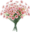 MACTING Artificial Flowers for Outdoors 6 Bundles UV Resistant Fake Flowers No Fade Faux Plastic Flowers for Hanging Planters Window Patio Porch Yard Garden Indoor Outside Spring Decoration,Pink