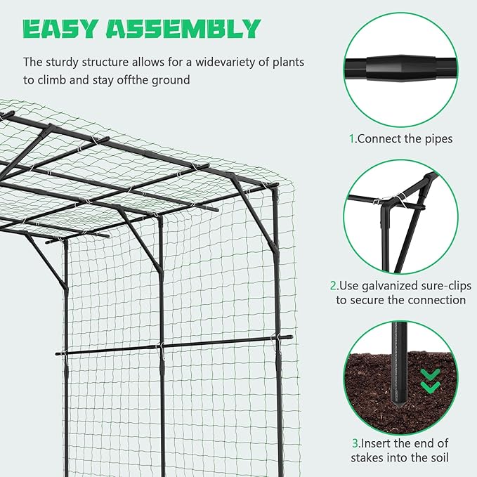 DoCred Tall Garden Arch Trellis for Climbing Plants, 79 Inch Tall Metal Plant Support Trellis Archway for Climbing Vine Vegetable/Fruit/Flower Outdoor Yard Lawn Garden Arch Tunnel Trellis