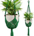 Macrame Plant Hanger - Fits 3 to 6 inches Pots for Indoor Outdoor, 35 Inch, Set of 2, Green (POTS NOT Included)