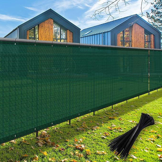 LOVE STORY Custom Size 3'x9' Dark Green Balcony Privacy Screen,UV Block Privacy Fence Screen,90% Shield for Outdoor Pool Garden Apartment Railing