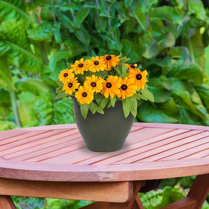 Sunnydaze Round Ceramic Planter - Set of 2 Indoor or Outdoor Plant Pots with Drainage Hole - Studio - 9" - Gray Glaze