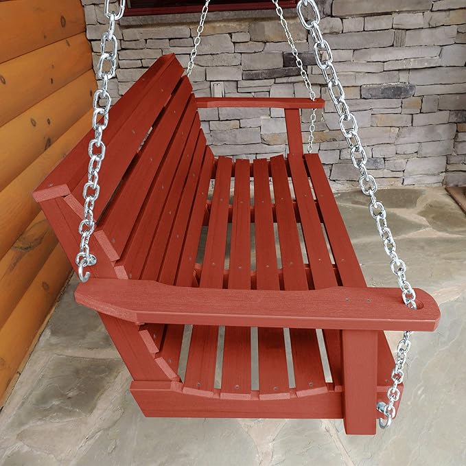 Highwood Weatherly Porch Swing 5 Feet, Rustic Red