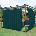 Easy-Going Outdoor Patio Curtains Detachable Tab Top Windproof Weatherproof Curtain for Cabana, Porch, Pergola and Gazebo, Tab Bottom Drape, 2 Panels, 110W x 120L inch, Teal