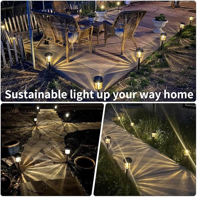 XMCOSY+ Solar Pathway Lights Outdoor, 6 Pack Solar Powered Garden Lights, 20 LM LED Glass Landscape Lights, Waterproof Lighting for Garden Yard Landscape Driveway Walkway