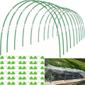 60pcs Garden Hoops for Raised Beds Wide, 8ft Greenhouse Hoops Grow Tunnel for Row Cover Netting, Adjustable Fiberglass Rust-Free Garden Bed Plant Hoops Support DIY Frame Stake for Outdoor, 40pcs Clips