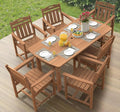 Ciokea HDPE Outdoor Dining Set, 7-Piece Patio Table and Chairs Set with Umbrella Hole, All-Weather Patio Dining Sets for 6, Durable Patio Furniture for Backyard, Garden, Lawn & Poolside, Teak