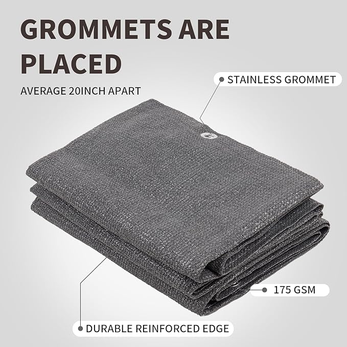 LOVE STORY Custom Size 2'6''x28' Dark Grey Balcony Privacy Screen,UV Block Privacy Fence Screen,90% Shield for Outdoor Pool Garden Apartment Railing