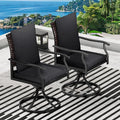 LEVELEVE 5 Piece Outdoor Patio Dining Set with 4 Swivel Dining Chairs & 1 Large Round Dining Table,Bistro Furniture Set for Lawn, Garden, Deck, Backyard and Porch