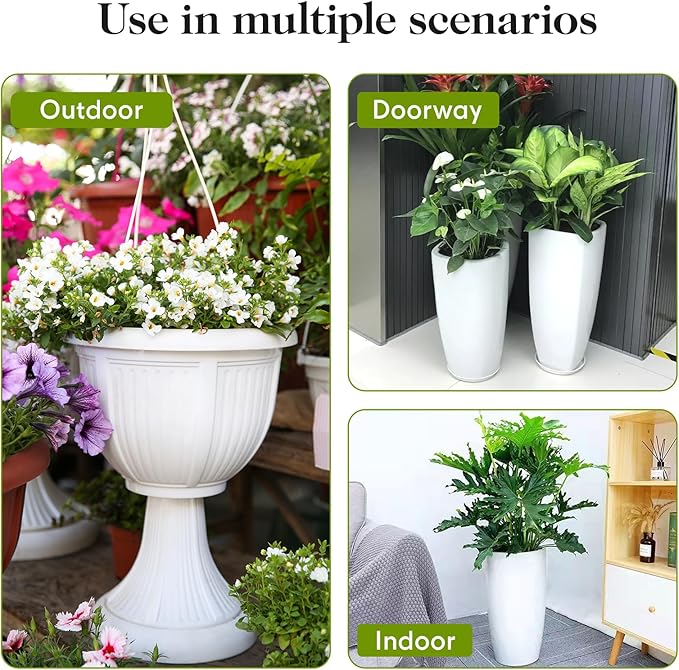 AZEAM Adjustable Plant Risers for Inside Pots, 2 PCS Planter Inserts Fillers for Large Flower Pots, Height Planter Lifter Stand for Outdoor Indoor Plants, 13"- 24" Raise with 4"-12" Top Support