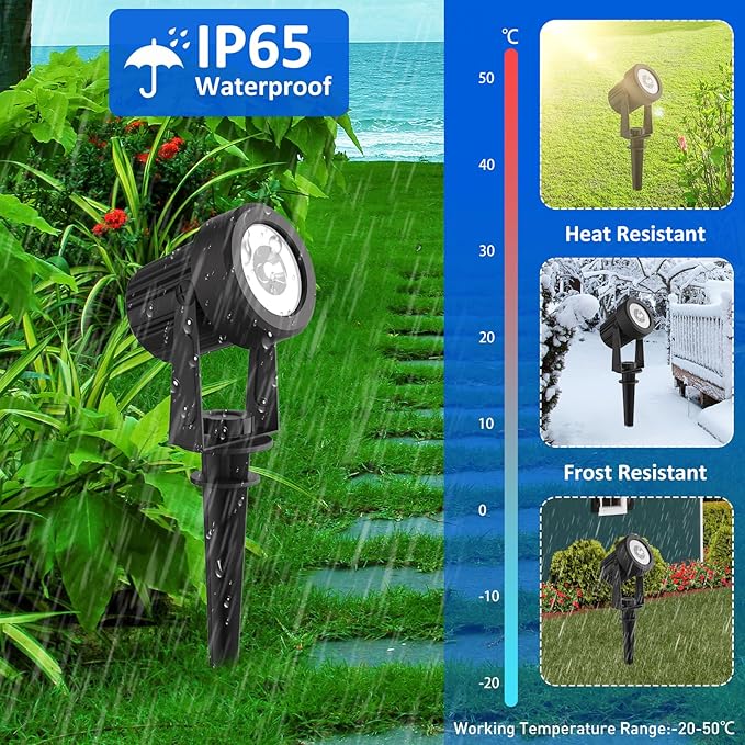 T-SUNUS RGB Solar Landscape Spotlights Christmas, Color Changing Spot Lights Outdoor IP65 Waterproof 9.8ft Cable, Separated Panel Light for Flag Tree Yard Garden Driveway Walkway Pond Halloween 2 Pack