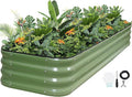 5-in-1 Adjustable Raised Garden Bed Kit | Galvanized Planter Boxes for Vegetables, Flowers | 12" Tall, Multiple Sizes (8x2x1ft, 9x1x1ft, 5x5x1ft, 6x4x1ft, 7x3x1ft) | Outdoor Metal Raised Bed, Green