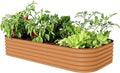 Vego garden Raised Garden Bed Kit, 17" Tall 10 in 1 Jumbo Modular Metal Planter Box for Vegetables, Flowers, Herbs, Terra Cotta