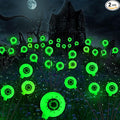 Halloween Solar Lights Outdoor Waterproof Solar Scary Eyeball Lights, 2 Pack Green Eyeball Swaying Firefly Lights, Solar Halloween Path Lights for Yard Garden Lawn Party Decor,