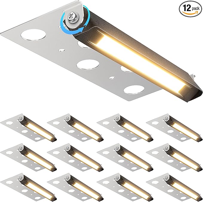 SUNVIE 7 Inch Retaining Wall Lights 5W LED Hardscape Lighting 12V-24V Low Voltage Step Lights 3000K Warm White Waterproof Outdoor Landscape Lighting for Patio Walls Stairs, 12-Pack with Connectors