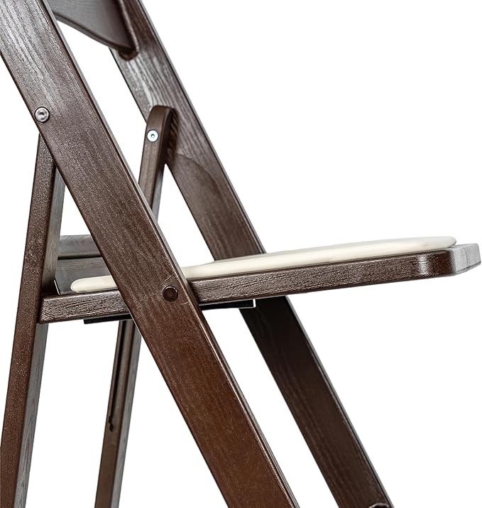 Flash Furniture Hercules Commercial Indoor/Outdoor Folding Event Chair, Wood Look, Weather-Resistant, Lightweight Design, Versatile Use, Set of 2, Dark Brown