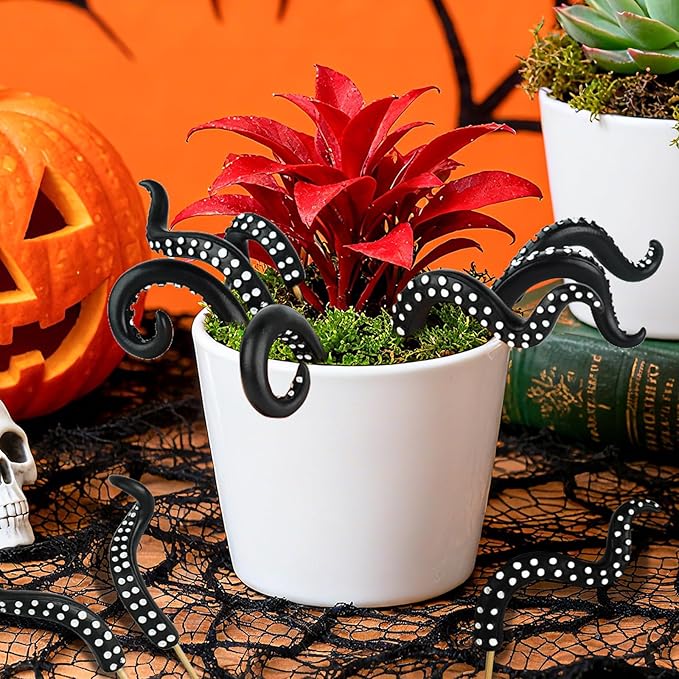 Garden Stakes Decorative - Octopus Plant Stakes Decorations for Pots, Funny Tentacles Plant Accessories, Suitable for Decorating Balconies, Gardens, and Flower Pots (7PCS)