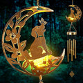 Moon Dog Wind Chime Outdoor, Handcrafted Metal Garden Wind Chimes with Dog & Moon Charms, Soothing Wind Bells for Patio Porch Decor, Weatherproof Gift for Lovers & Pet Owners