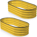 Plant & Plot Galvanized Raised Garden Beds Outdoor // 4×2×1 ft (2-Pack) Planter Raised Beds for Gardening, Vegetables, Flowers (Yellow) // Large Metal Garden Box
