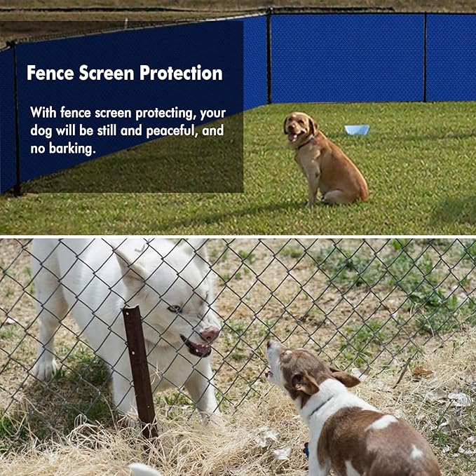 UPGRADE Privacy Screen 4' x 50' Fence Commercial Shade Cover with Brass Grommets Heavy Duty Perfect for Outdoor Back Yard, Blue, Customizable