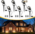 L LOHAS LED 5W Low Voltage Landscape Lighting, 12V 24V Outdoor Spot Lights with Connectors, IP66 Waterproof 3000K Warm White Plug in Spotlights for Yard, Garden, Pathway, House (6 Pack)