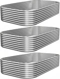 3 PCS 4x2ft Galvanized Raised Garden Bed Outdoor, Metal Garden Bed for Vegetables, Above Ground Garden Box for Flower, Steel Raised Beds for Gardening