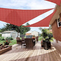 Patio Paradise 19' x 19' x 19' Sun Shade Sail Triangle Canopy Shade Cloth Fabric Sunlight Block Patio Pergola Cover HDPE Deck Awning for Outdoor Backyard Roof Shading, Red