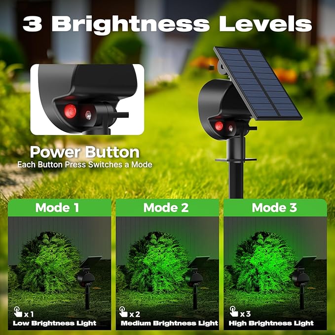 nipify 4 Pack Solar Lights Outdoor Waterproof, 53 LED Solar Spot Lights with 3 Modes Landscape Spotlights for Outside Garden Yard Trees