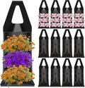 10 Pcs Hanging Flower Pot Bag with 9 Slits Hanging Grow Bags Flower Planting Bag Handle Grow Pouch Planter for Outdoor, Wall, Garden, Plant, Tomato, Strawberry