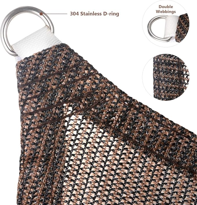 Eden's Decor Straight Flat-Edged Sun Shade Sail Rectangular 4' x 15' Brown UV-Blocking Outdoor Canopy Fabric Cloth Awning for Pergola Patio Garden Backyard Custom Size